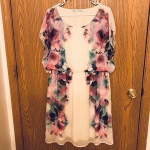 Maurices White Watercolor Floral Dress